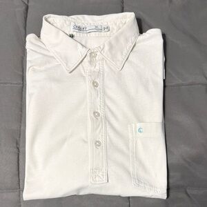 Criquet White Short-Sleeve Polo Shirt. Size XL slim fit